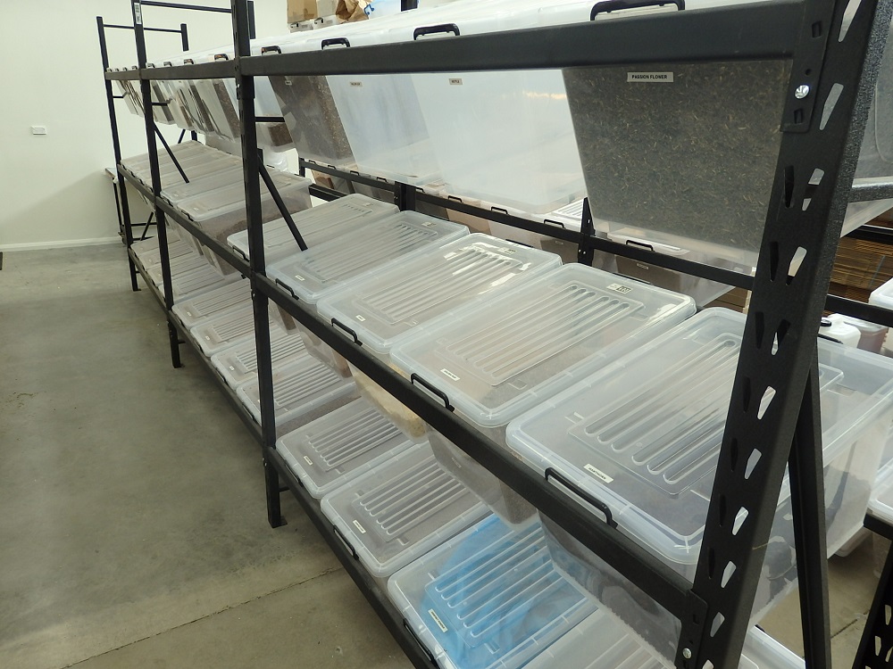 Dried herbs used in manufacturing.